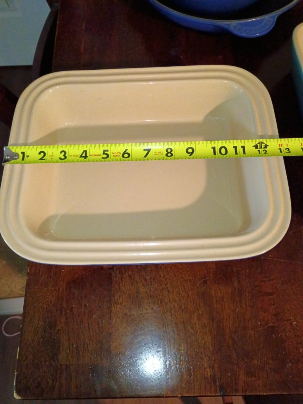 Le Creuset Cobalt Blue Rectangular Stoneware Baking Dish Casserole Baker 11x8